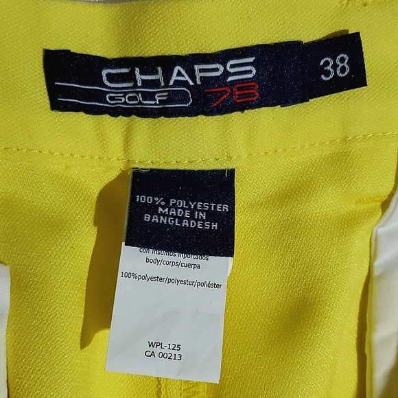 Chaps Golf 78 Canary Yellow Men's Shorts - Size 38 - Picture 7 of 17